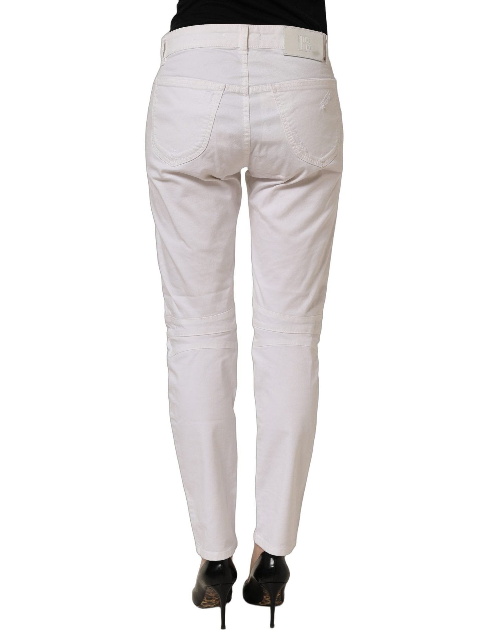 Pierre Balmain White Cotton Stretch Skinny Denim Trouser Jeans - RIMODA