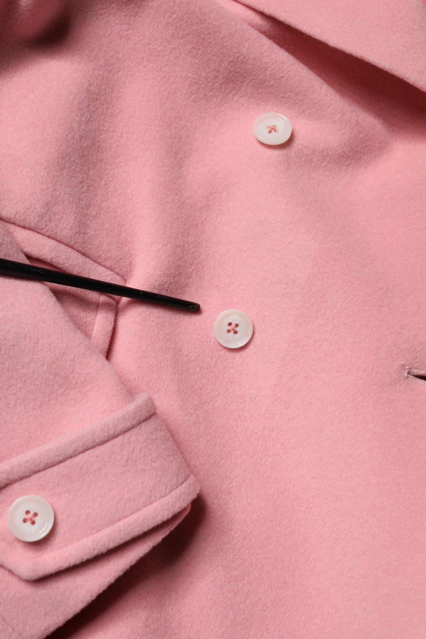 PINK MEMORIES Pink Wool Double Breasted Blazer Coat Jacket - RIMODA