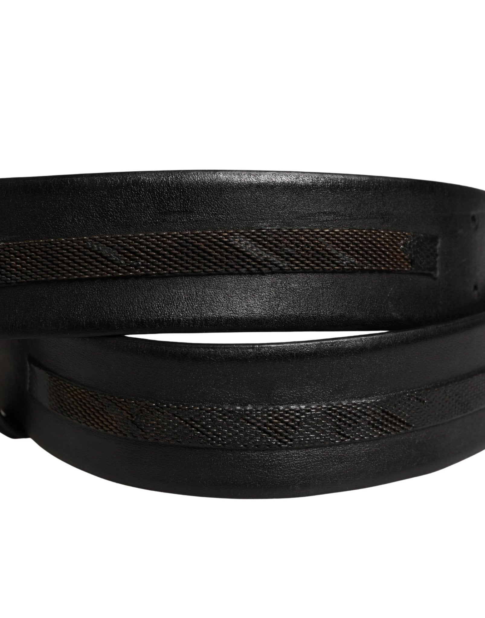 PLEIN SUD Black Leather Gold Metal Buckle Waist Women Belt - RIMODA