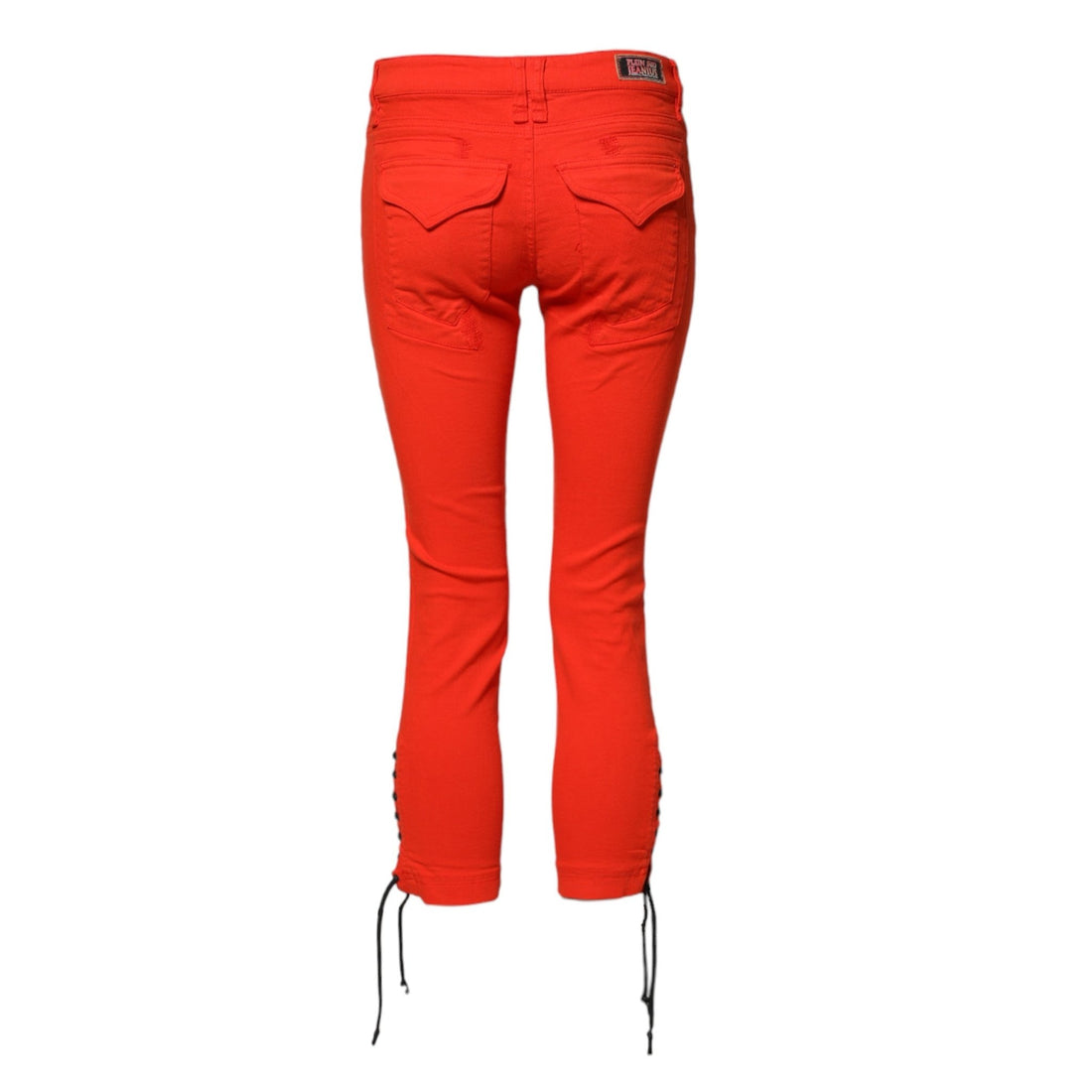 PLEIN SUD Red Mid Waist Skinny Cropped Trouser Jeans - RIMODA