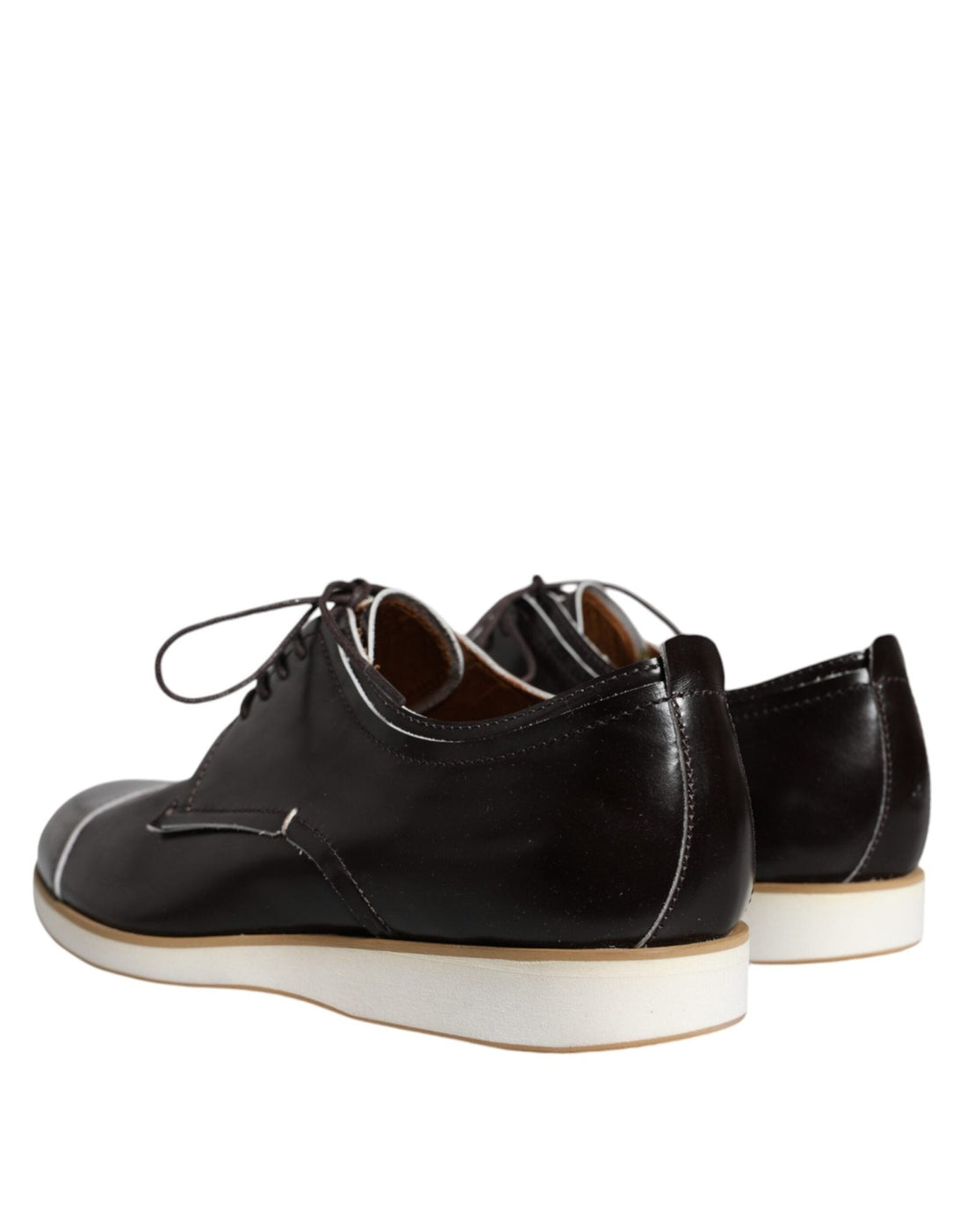 Pollini Black White Leather Lace Up Men Dress Formal Shoes - RIMODA