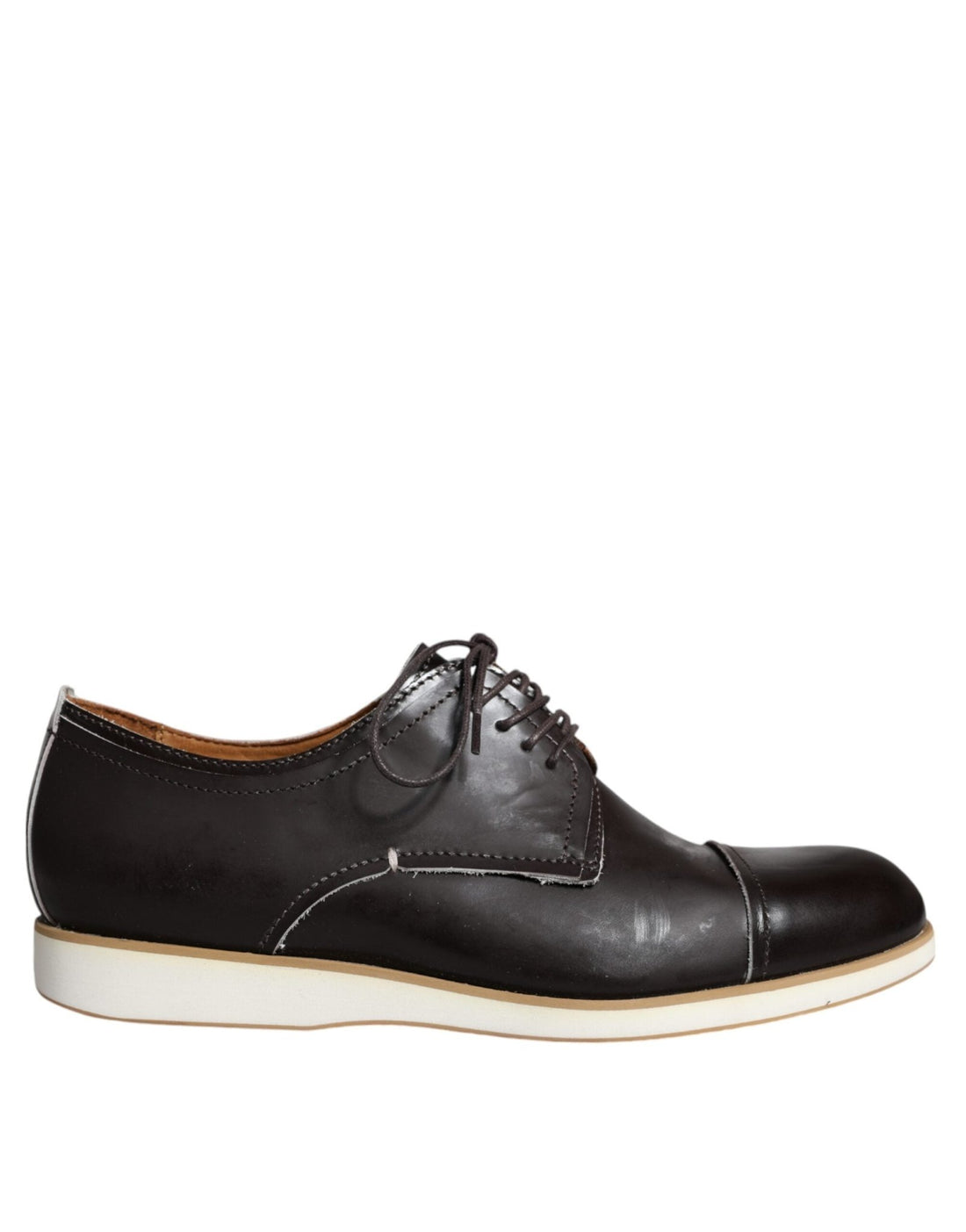 Pollini Black White Leather Lace Up Men Dress Formal Shoes - RIMODA