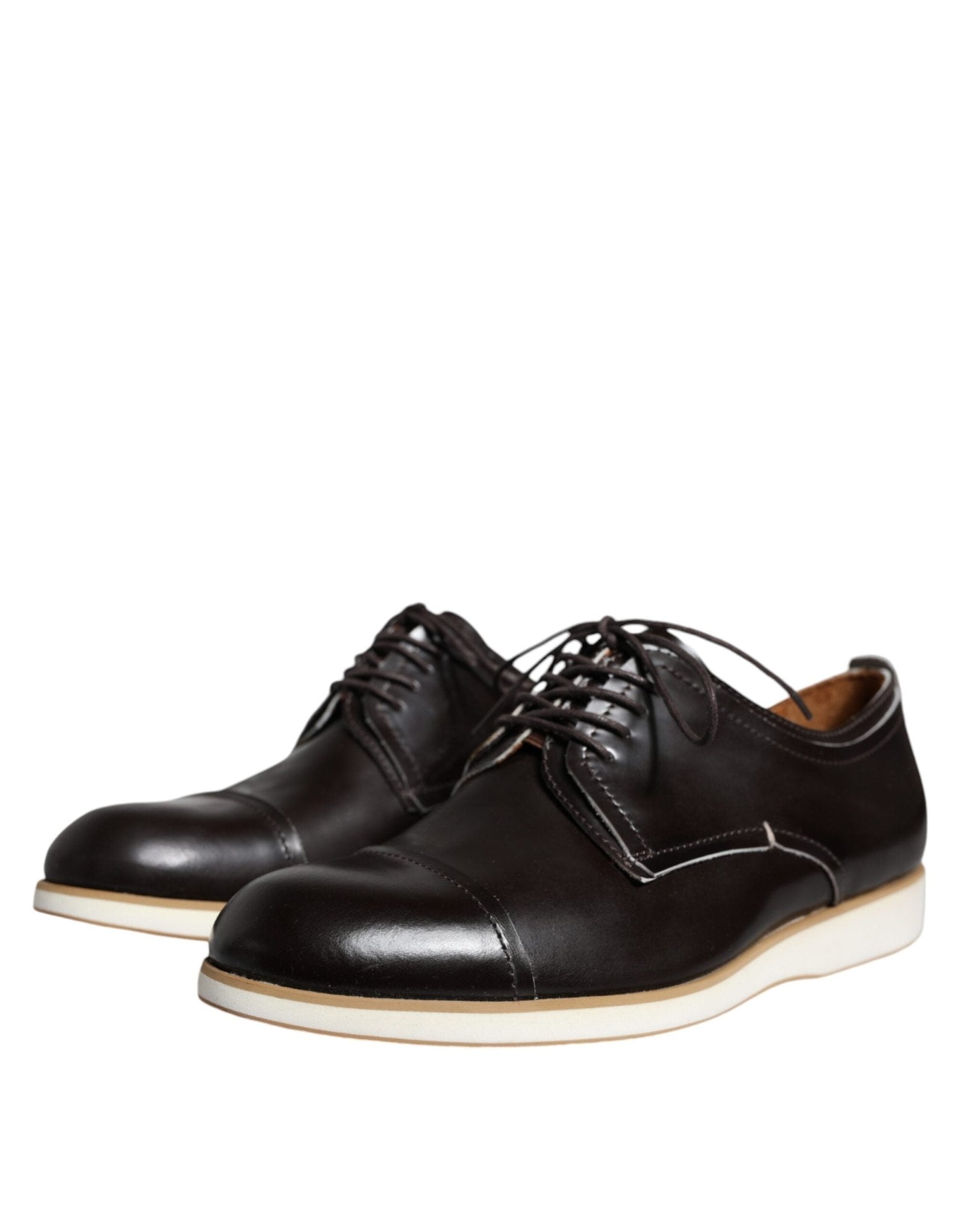 Pollini Black White Leather Lace Up Men Dress Formal Shoes - RIMODA