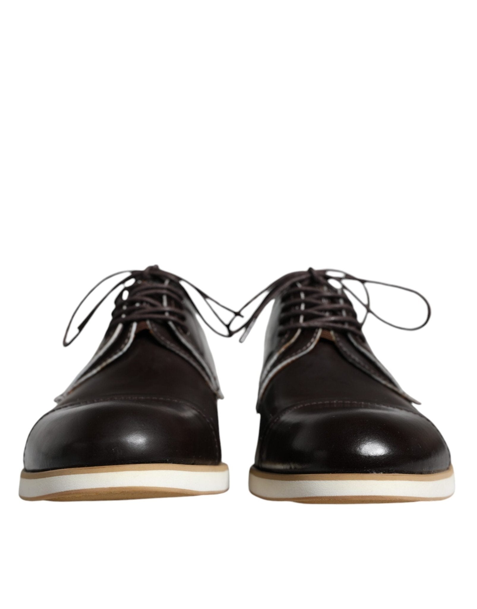 Pollini Black White Leather Lace Up Men Dress Formal Shoes - RIMODA