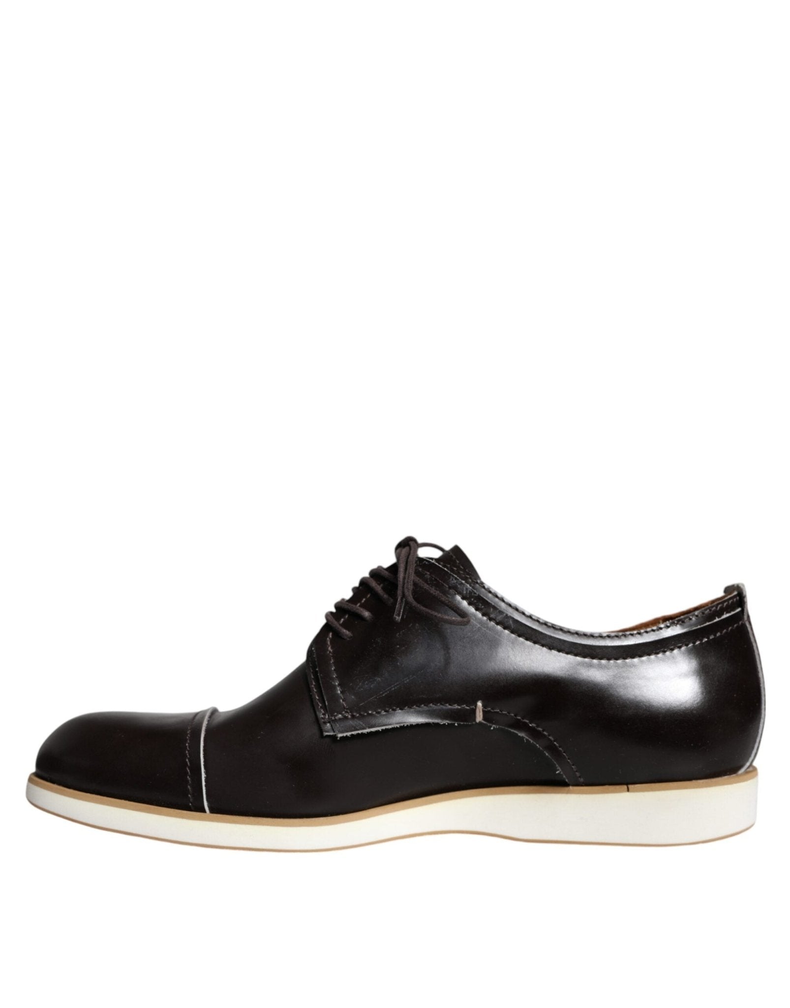Pollini Black White Leather Lace Up Men Dress Formal Shoes - RIMODA