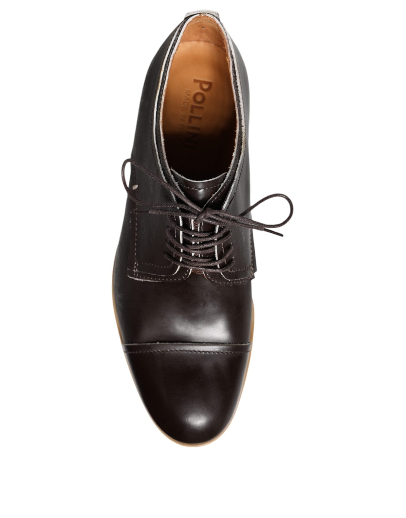 Pollini Black White Leather Lace Up Men Dress Formal Shoes - RIMODA