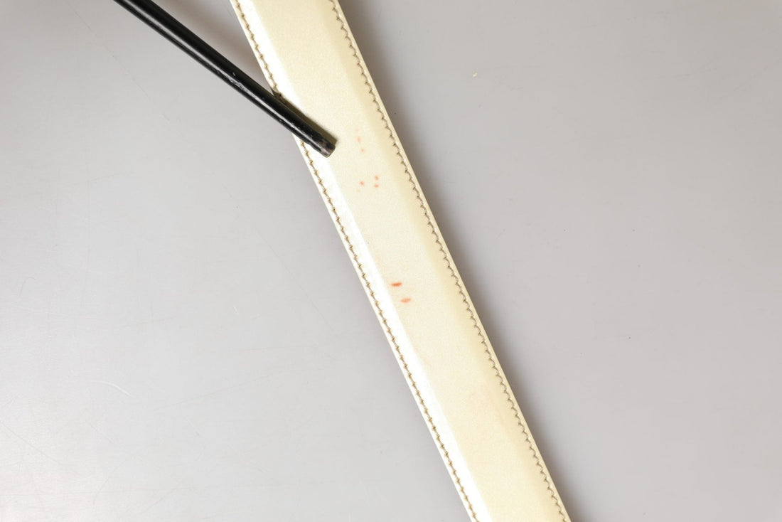 Prada Beige Leather Logo Waist Women Gold Metal Buckle Belt - RIMODA