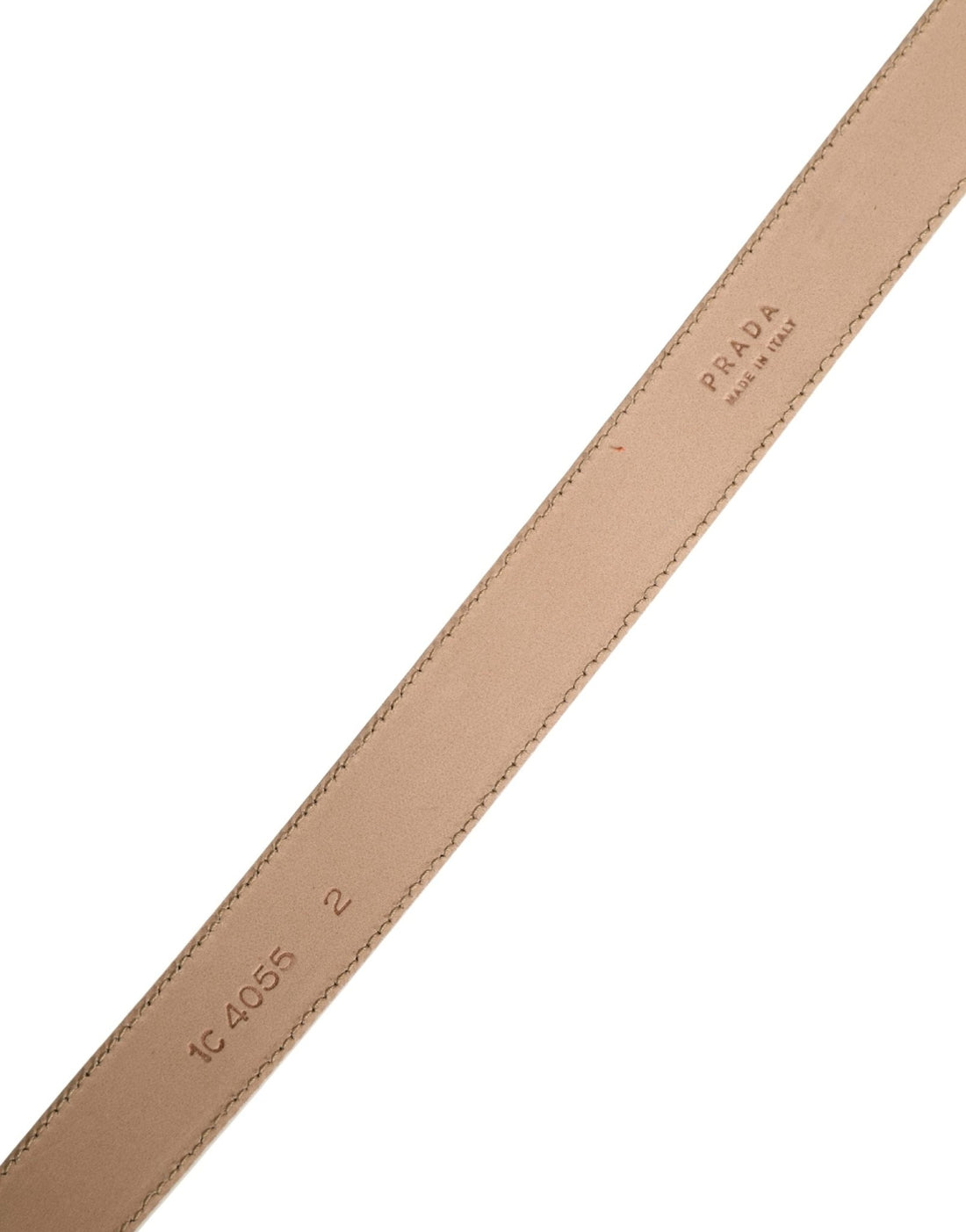 Prada Beige Leather Logo Waist Women Gold Metal Buckle Belt - RIMODA