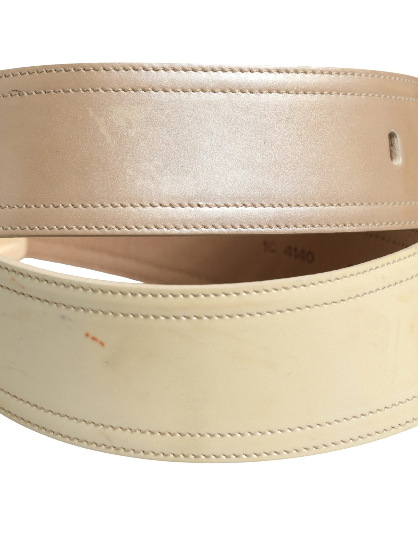 Prada Beige Leather Logo Wide Waist Women Square Buckle Belt - RIMODA