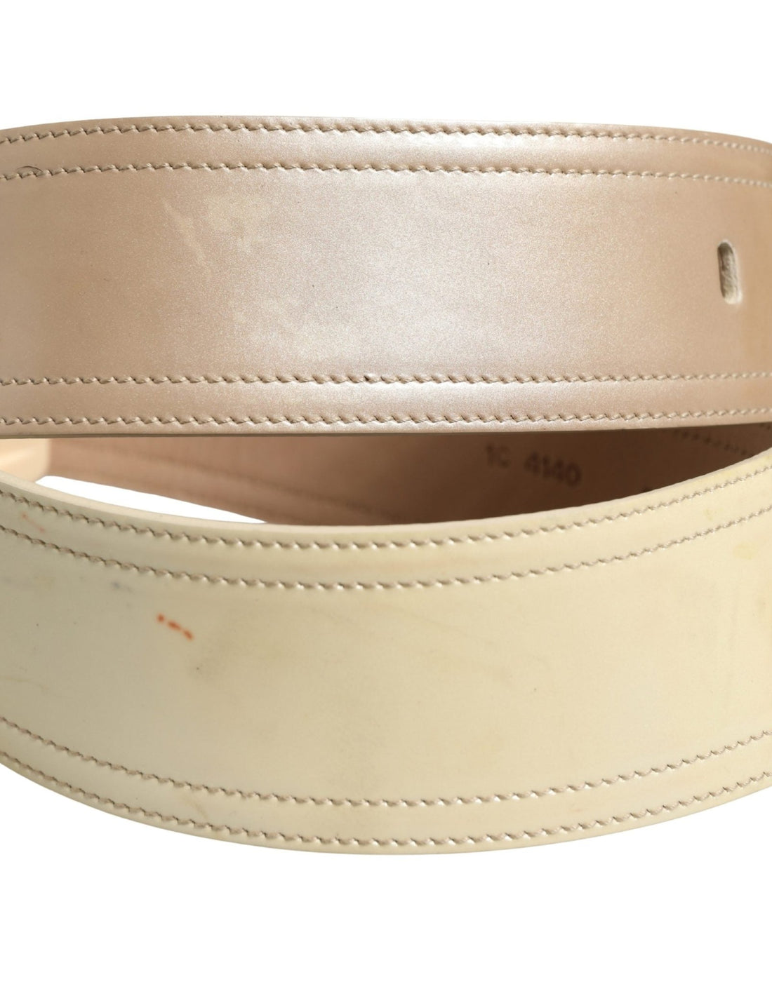 Prada Beige Leather Logo Wide Waist Women Square Buckle Belt - RIMODA
