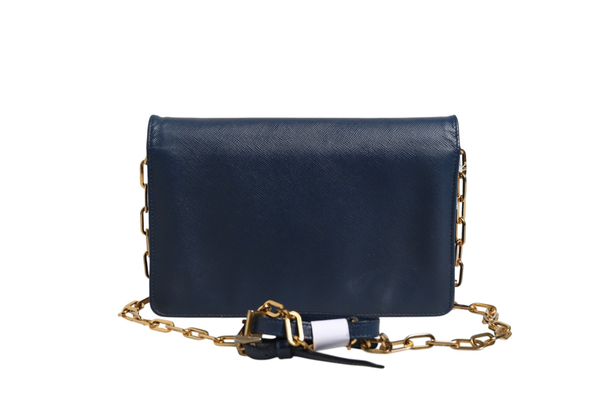 Prada Blue Saffiano Leather Wallet on Chain Clutch Bag - RIMODA