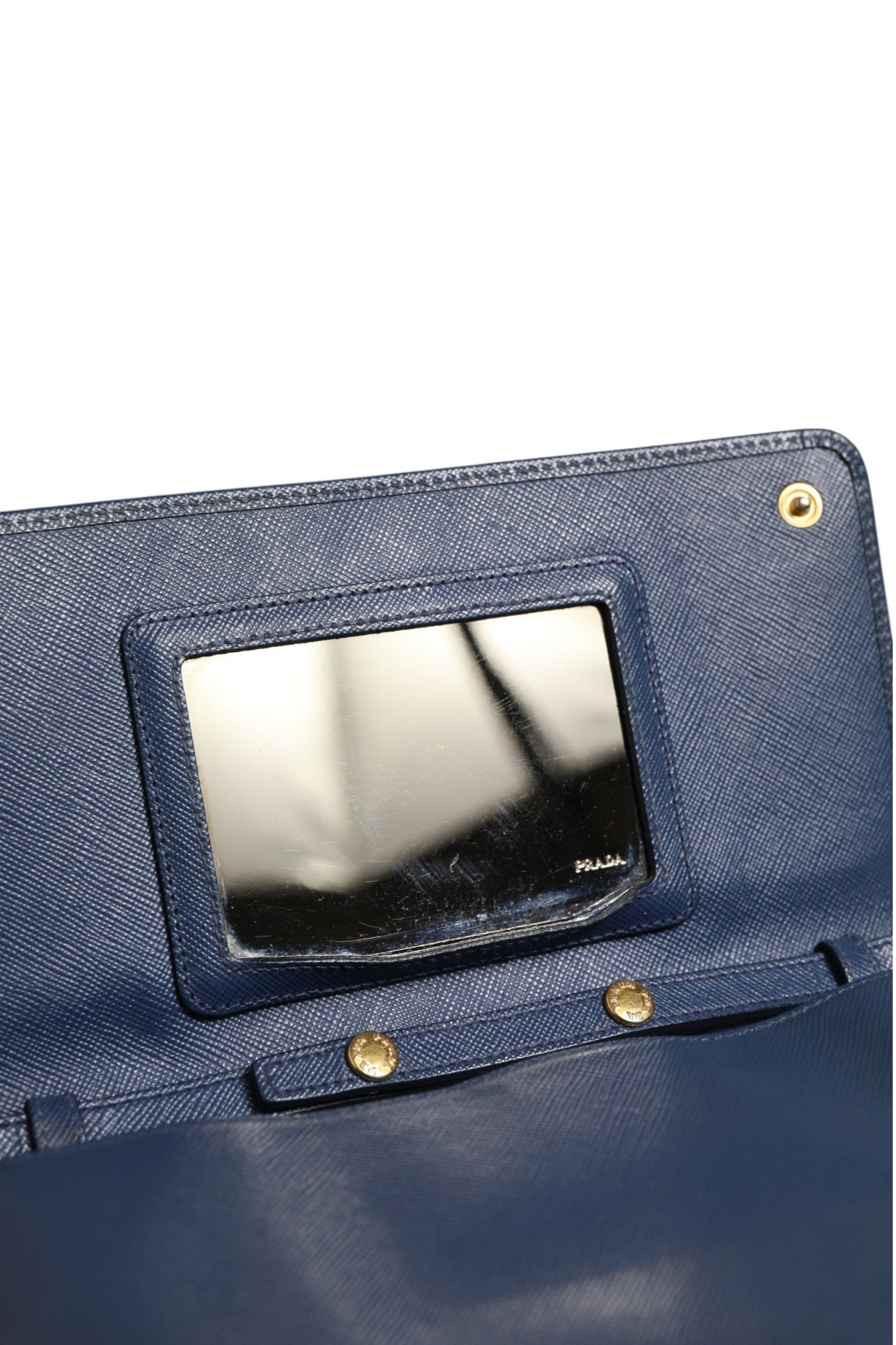 Prada Blue Saffiano Leather Wallet on Chain Clutch Bag - RIMODA