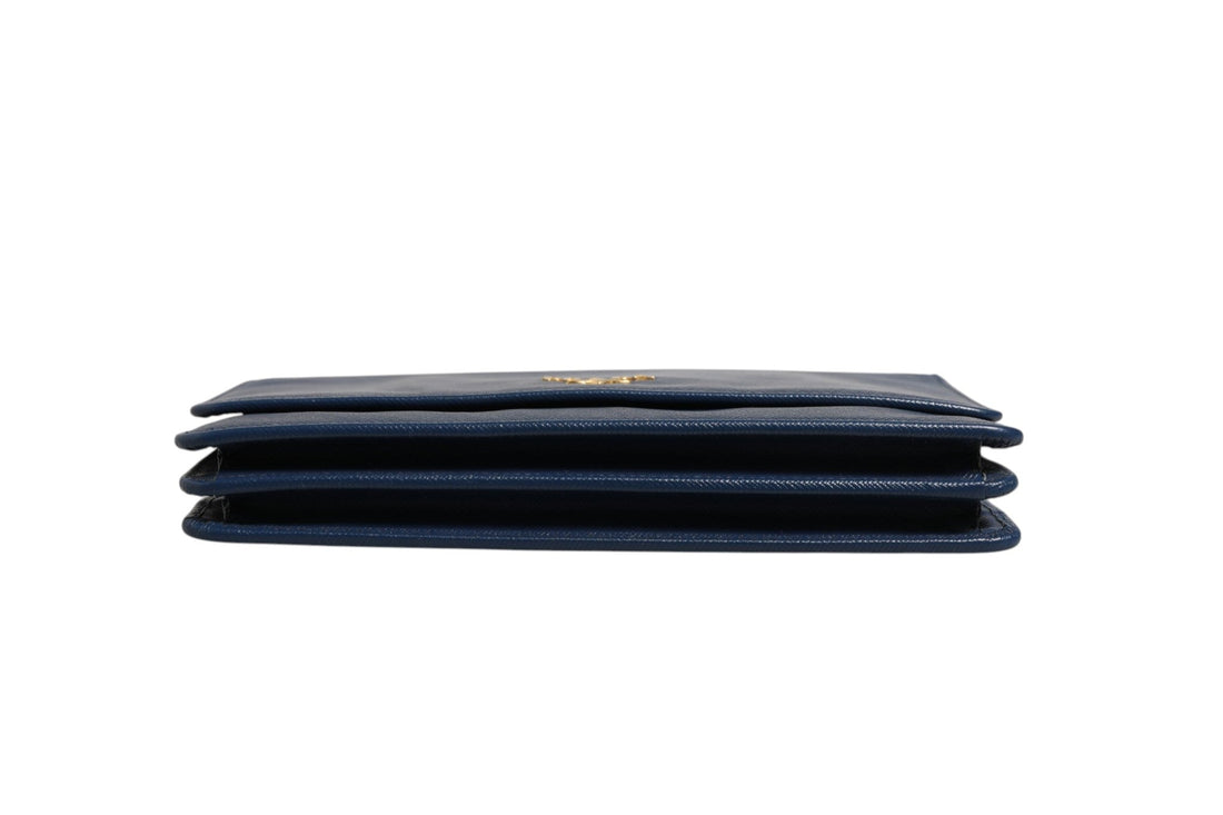 Prada Blue Saffiano Leather Wallet on Chain Clutch Bag - RIMODA