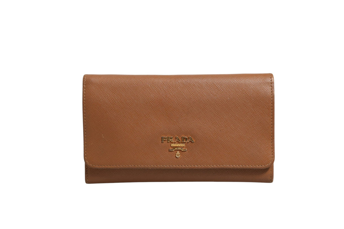 Prada Brown and Gold Wallet Strap - RIMODA