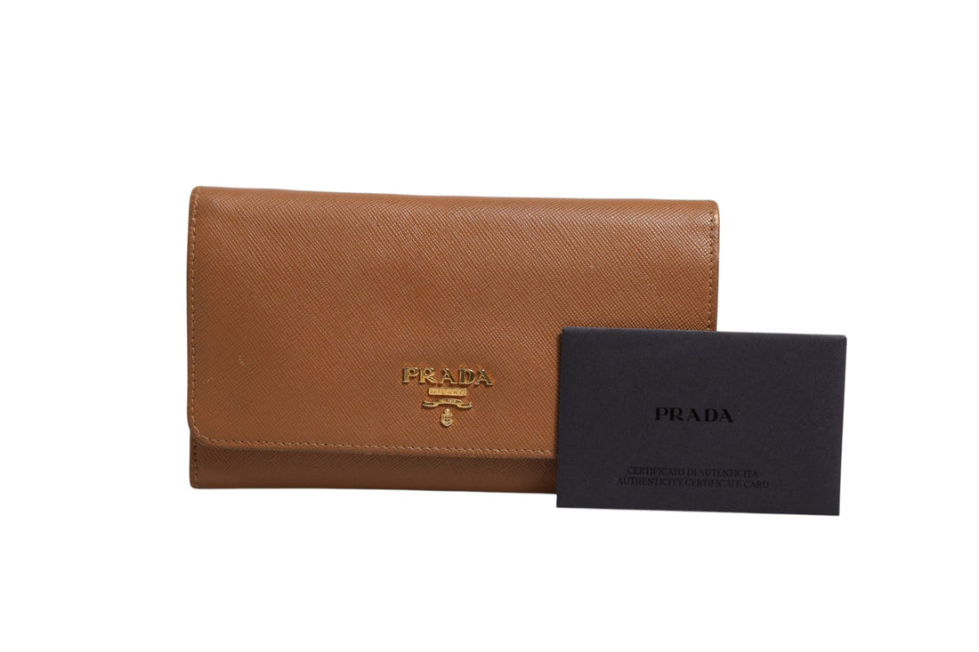 Prada Brown and Gold Wallet Strap - RIMODA