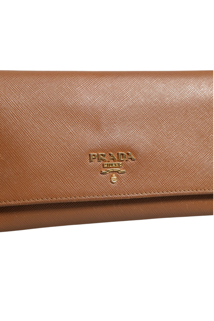 Prada Brown and Gold Wallet Strap - RIMODA