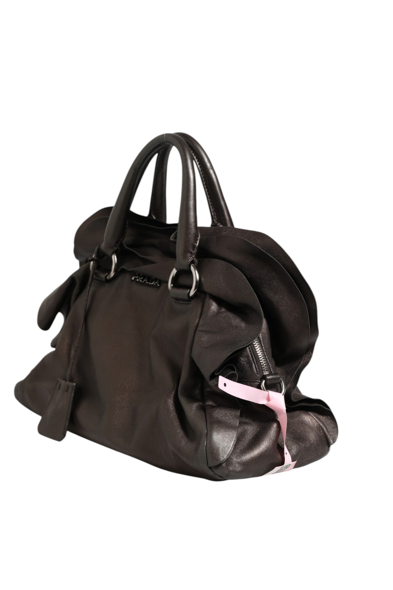 Prada Metallic Nappa Leather Ruffle Shoulder Bag - RIMODA