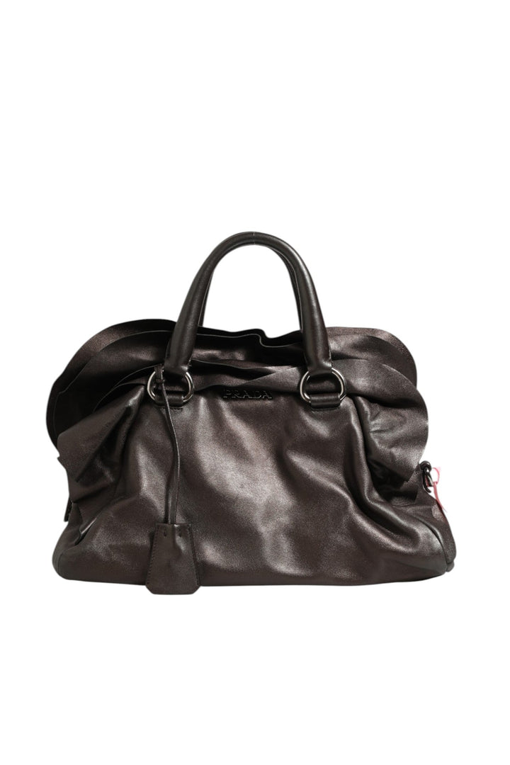Prada Metallic Nappa Leather Ruffle Shoulder Bag - RIMODA