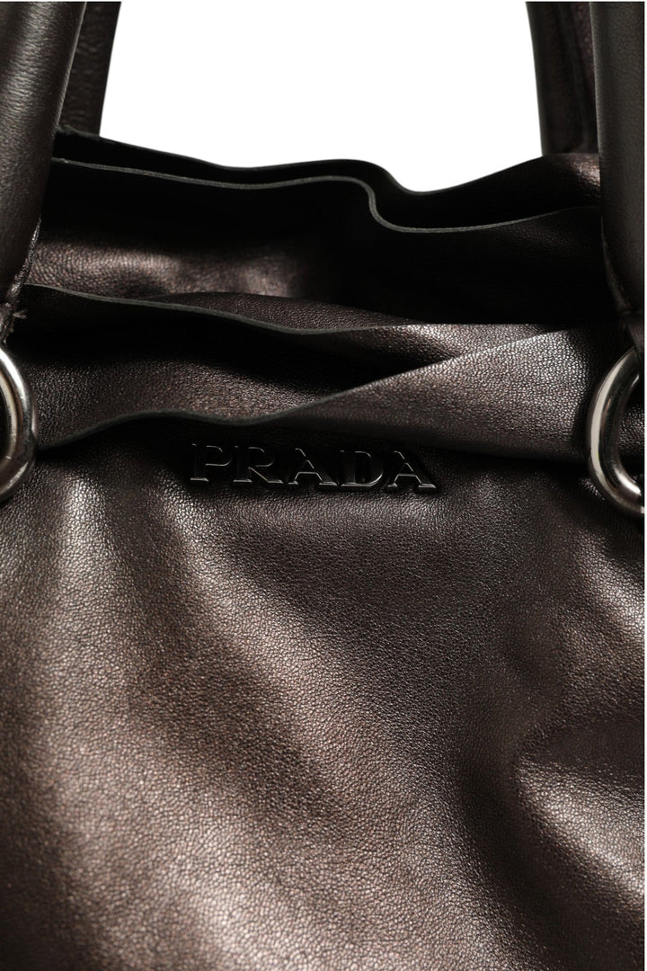 Prada Metallic Nappa Leather Ruffle Shoulder Bag - RIMODA