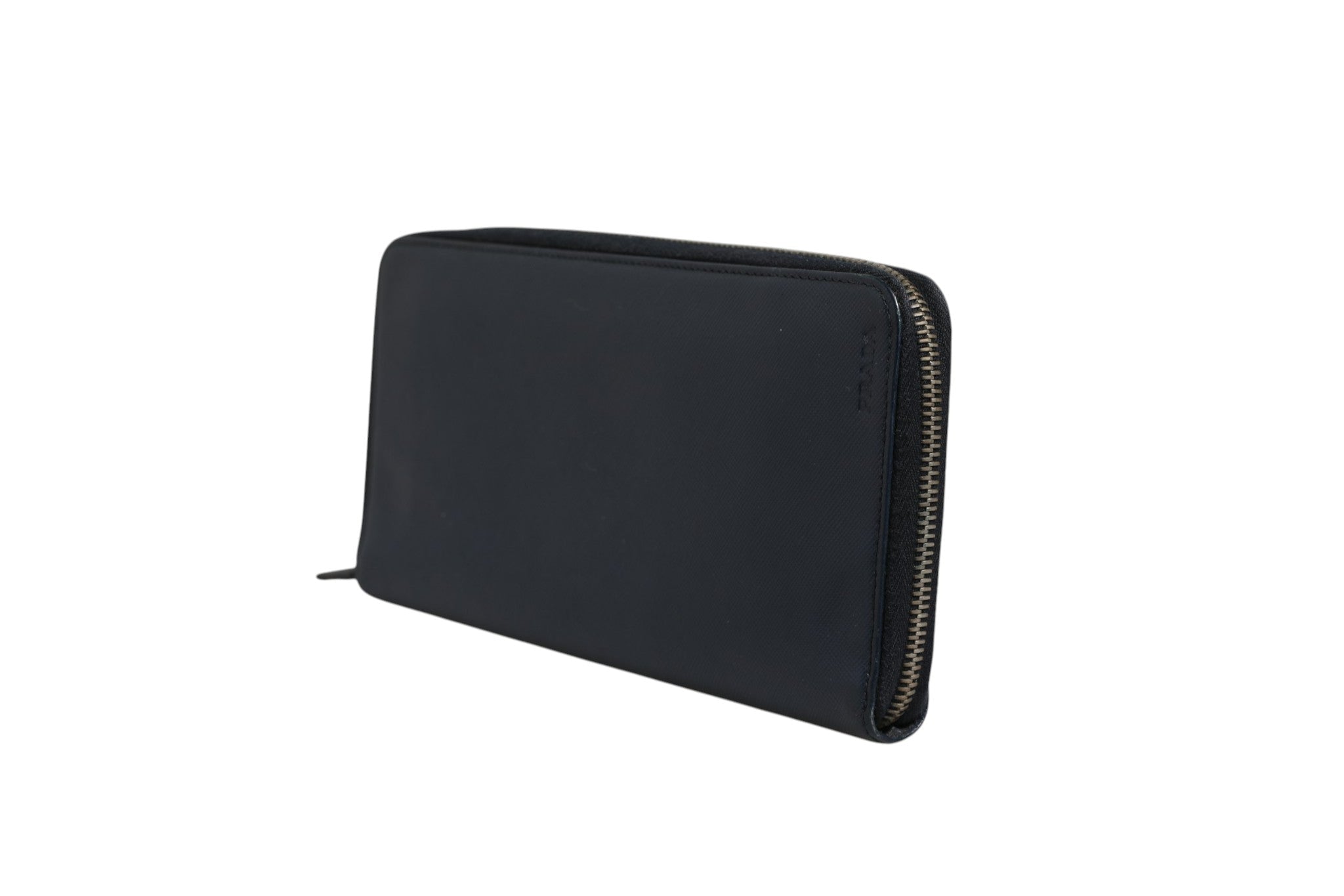 Prada Navy Oliver Embossed Leather Zip - Around Wallet - RIMODA