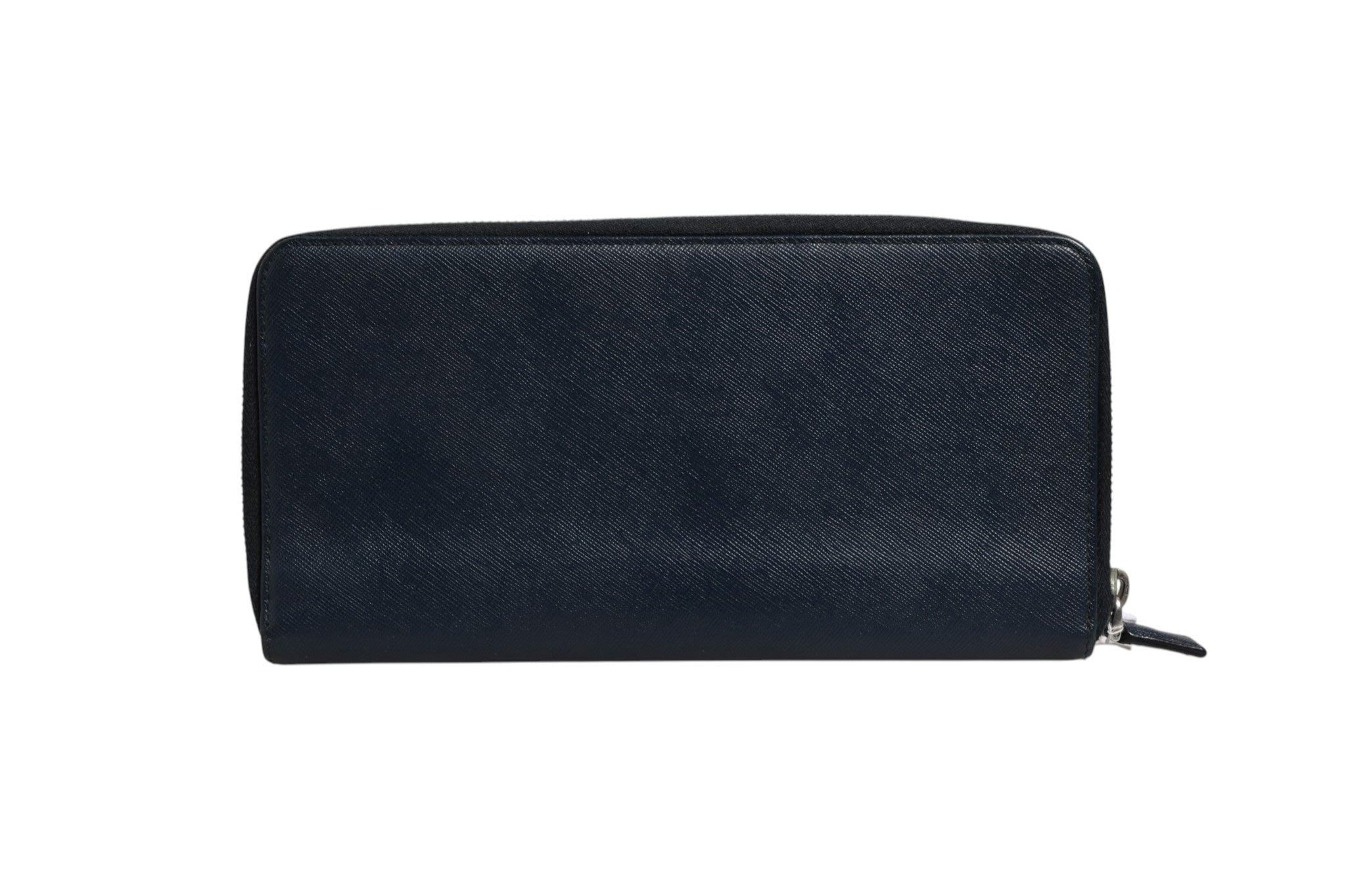Prada Navy Oliver Embossed Leather Zip - Around Wallet - RIMODA