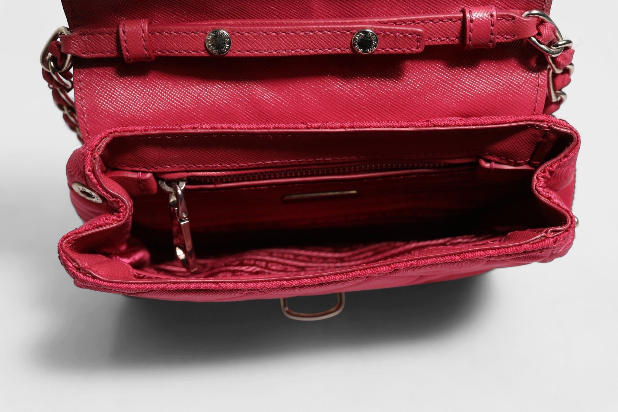 Prada Pink Quilted Tessuto Impuntu Nylon Flap Crossbody Bag - RIMODA