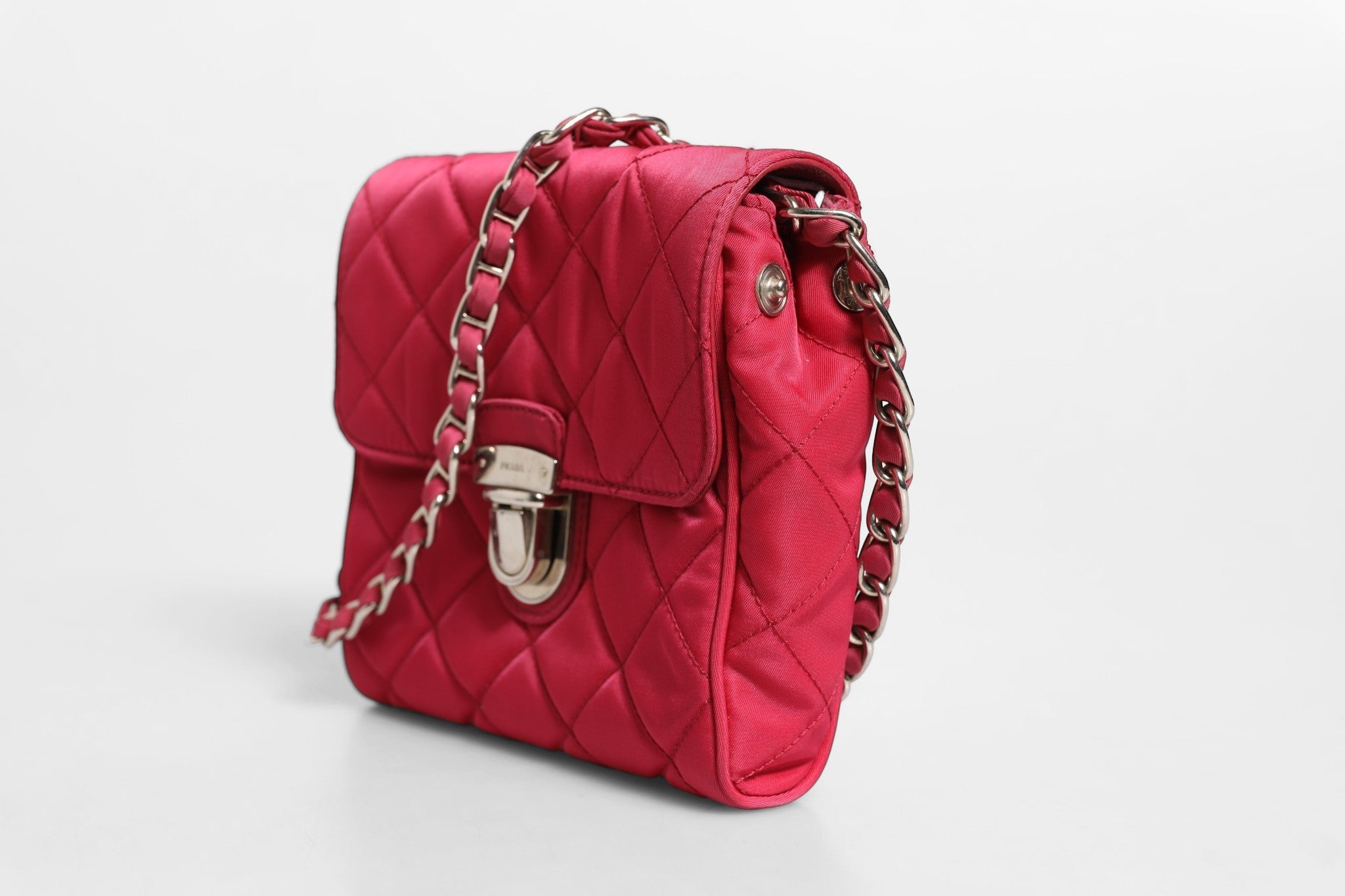 Prada Pink Quilted Tessuto Impuntu Nylon Flap Crossbody Bag - RIMODA