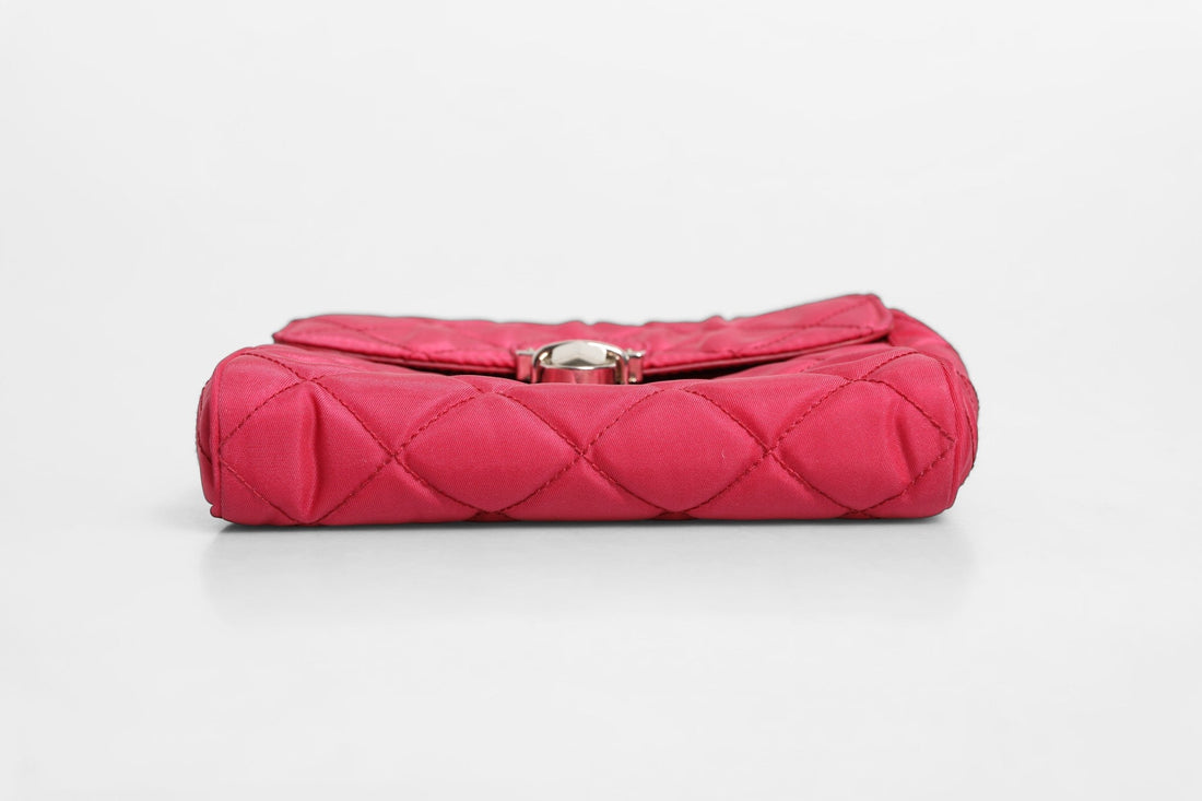 Prada Pink Quilted Tessuto Impuntu Nylon Flap Crossbody Bag - RIMODA