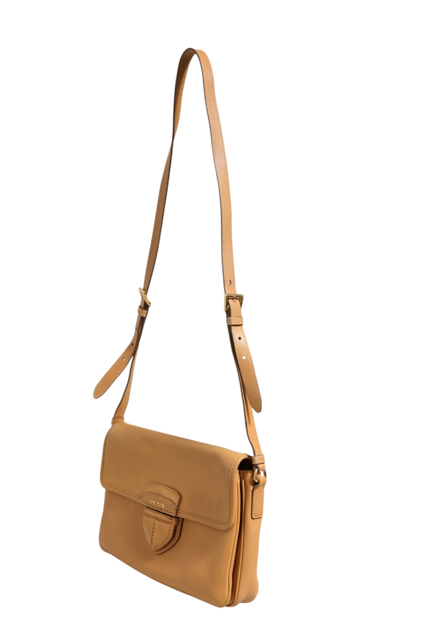 Prada Sidonie Beige Pebble Leather shoulder bag - RIMODA