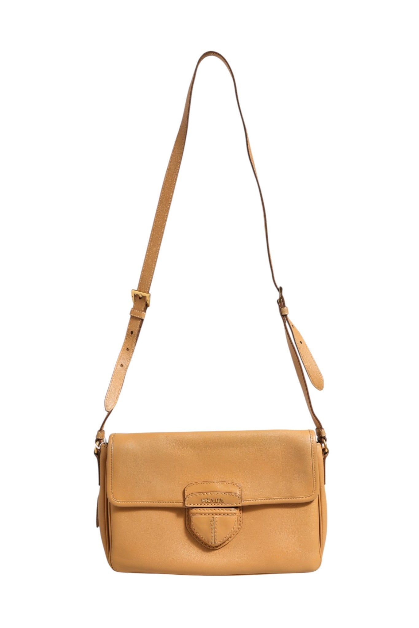 Prada Sidonie Beige Pebble Leather shoulder bag - RIMODA