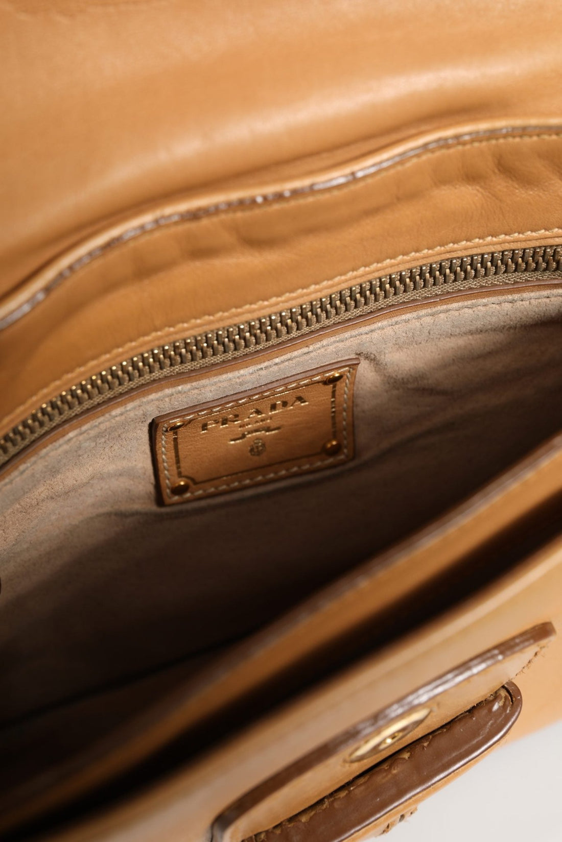 Prada Sidonie Beige Pebble Leather shoulder bag - RIMODA