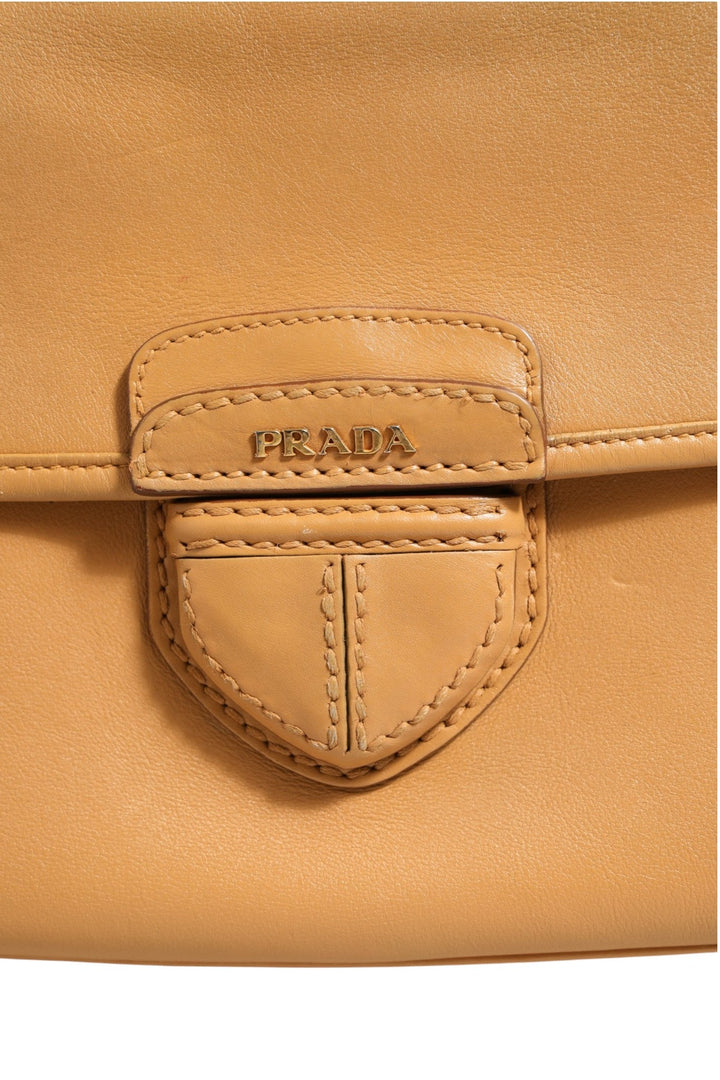Prada Sidonie Beige Pebble Leather shoulder bag - RIMODA