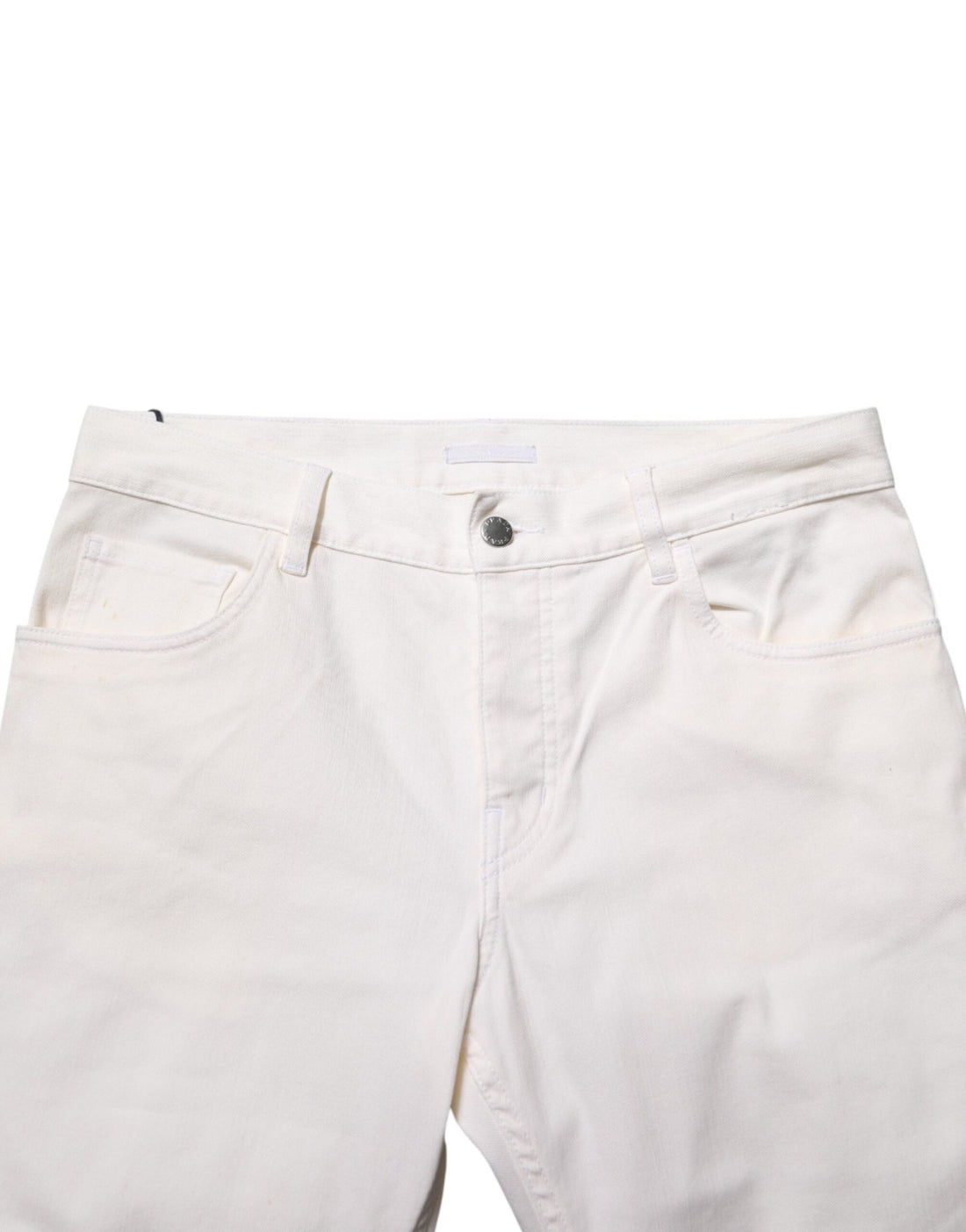 Prada White Mid Waist Skinny Fit Denim Casual Trouser Jeans - RIMODA