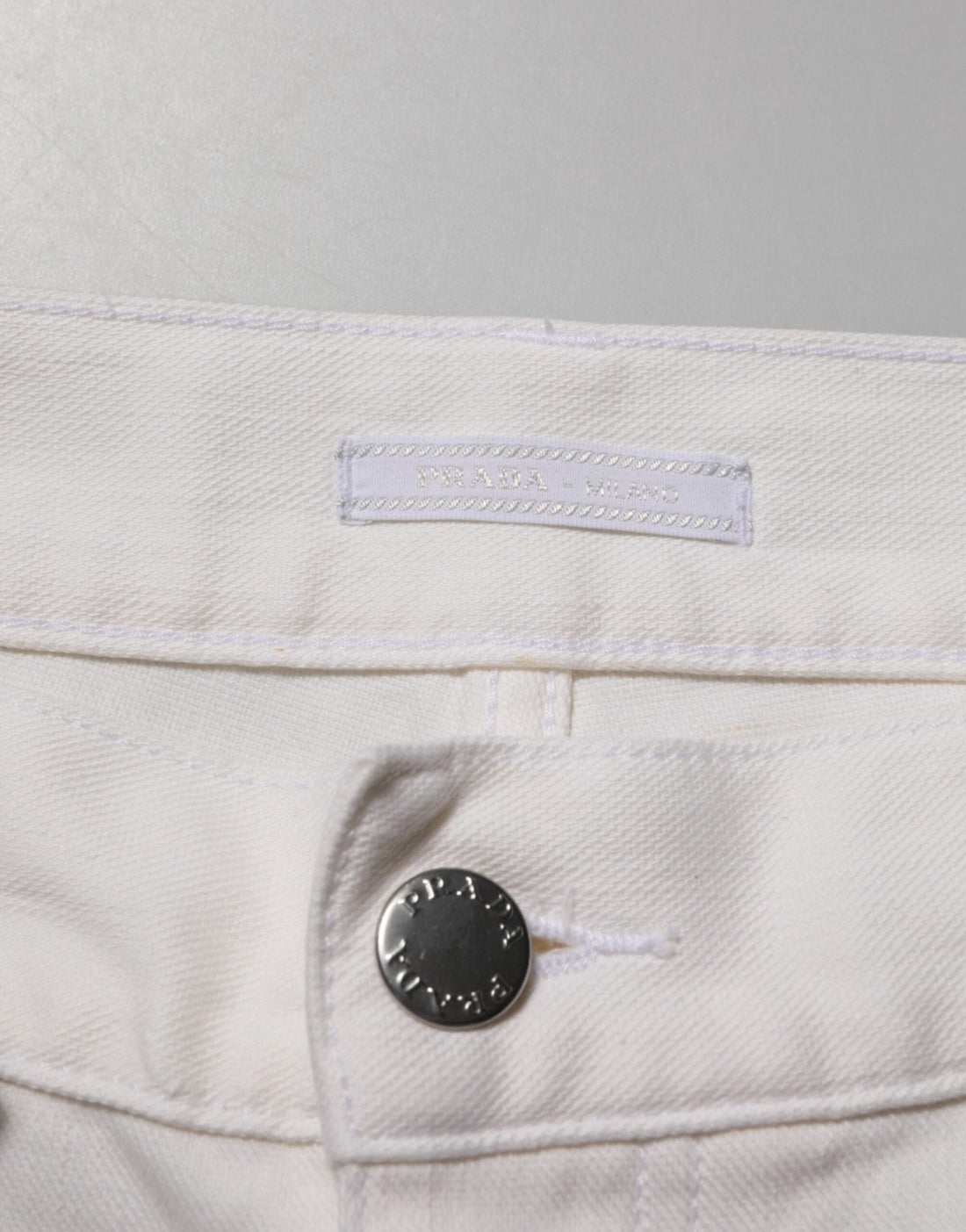 Prada White Mid Waist Skinny Fit Denim Casual Trouser Jeans - RIMODA