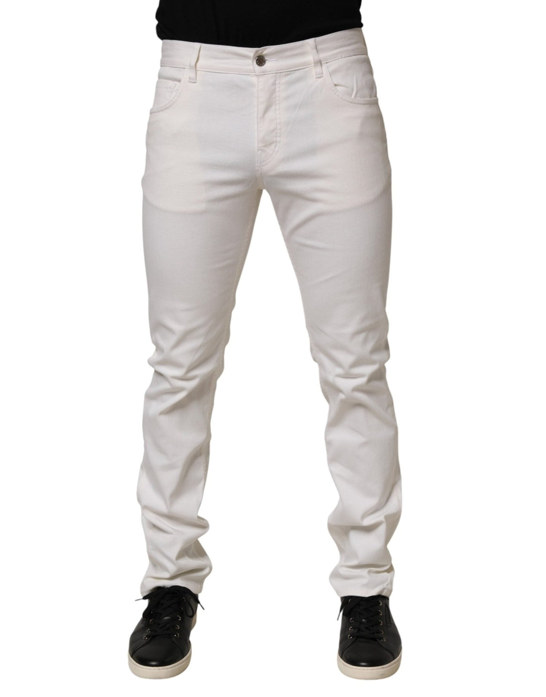 Prada White Mid Waist Skinny Fit Denim Casual Trouser Jeans - RIMODA