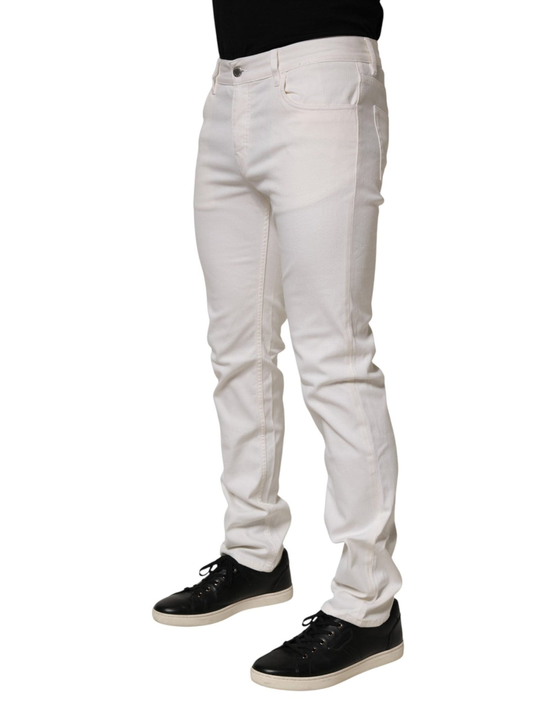 Prada White Mid Waist Skinny Fit Denim Casual Trouser Jeans - RIMODA