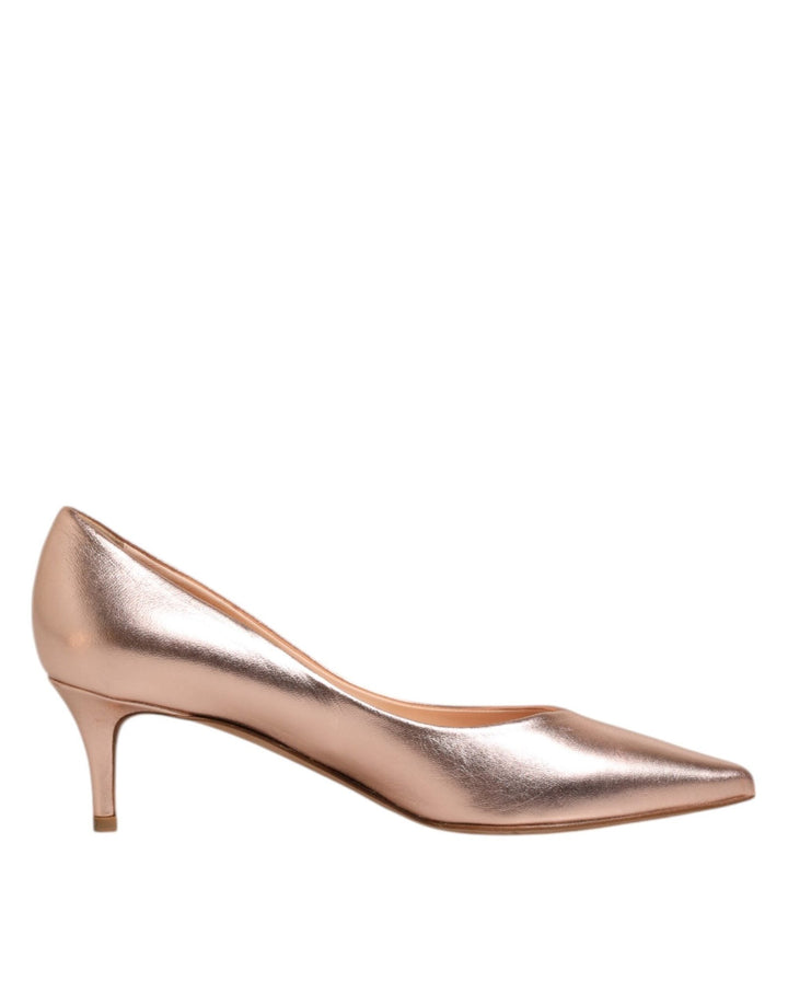 Prosperine Pink Leather Pumps Stiletto Heels Slip On Shoes - RIMODA