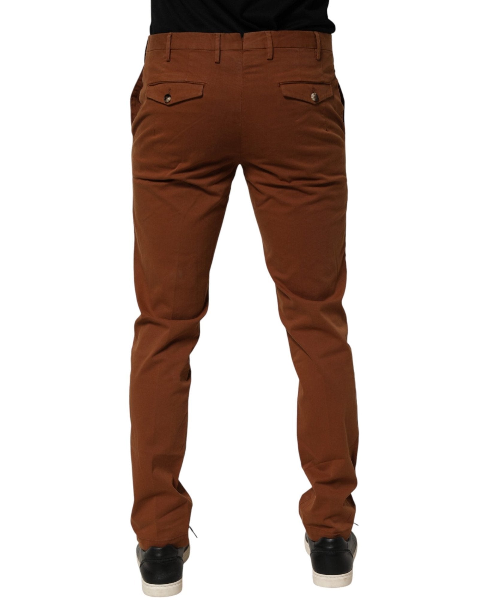 PT Torino Brown Men Skinny Chino Mid Waist Trouser Pants - RIMODA