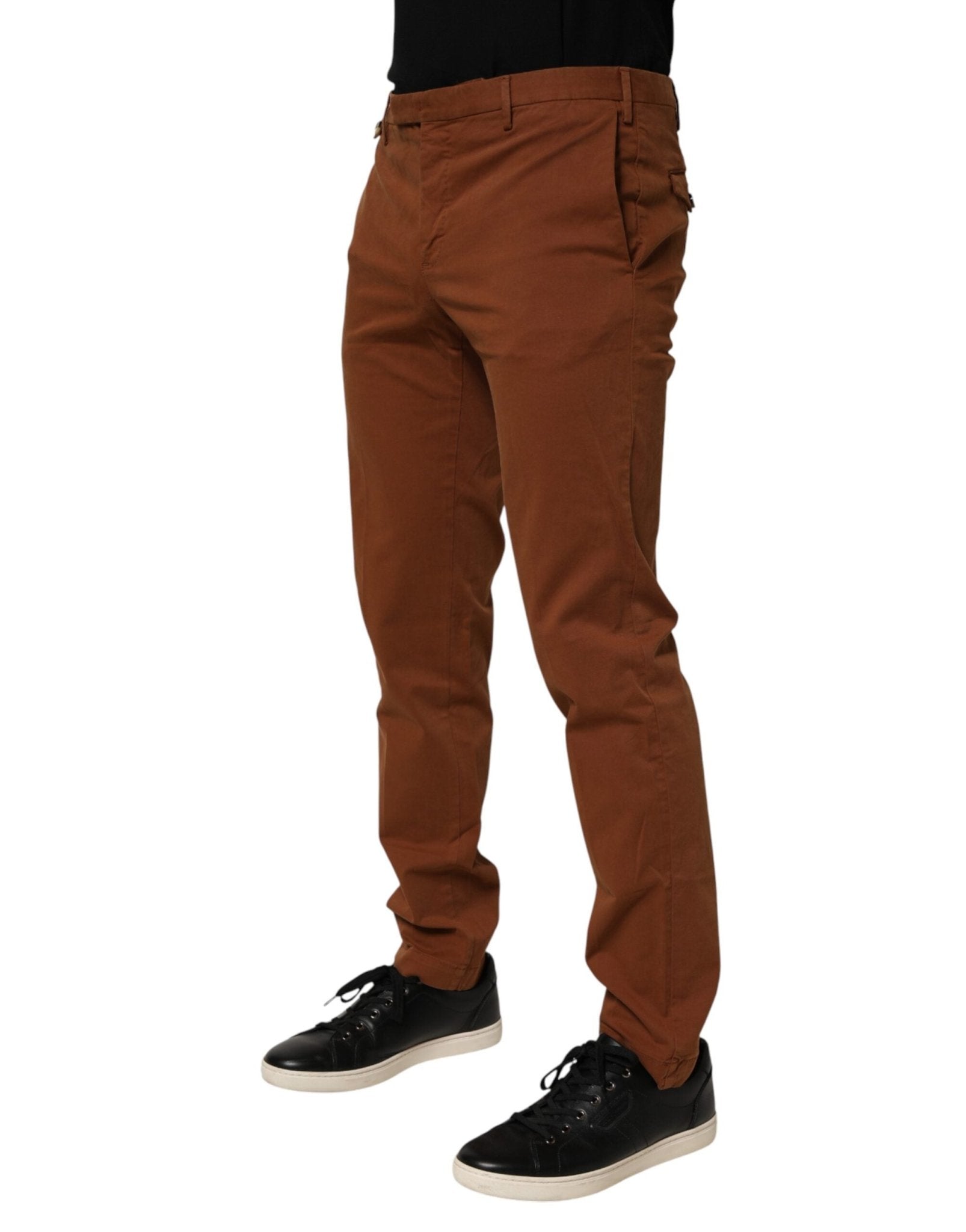 PT Torino Brown Men Skinny Chino Mid Waist Trouser Pants - RIMODA