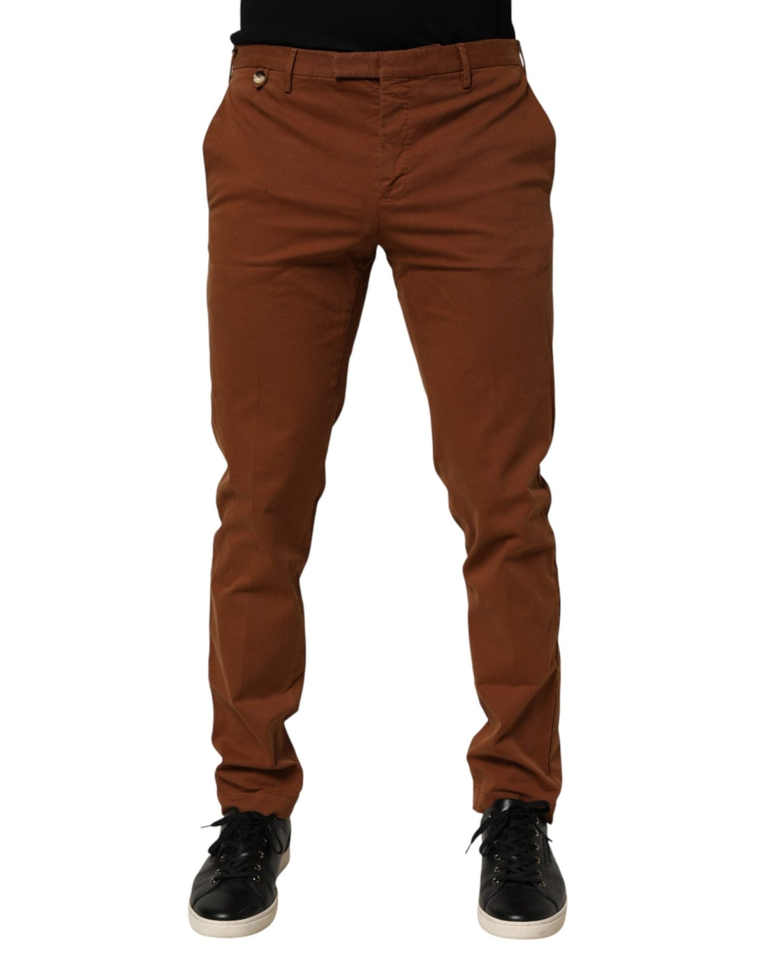 PT Torino Brown Men Skinny Chino Mid Waist Trouser Pants - RIMODA