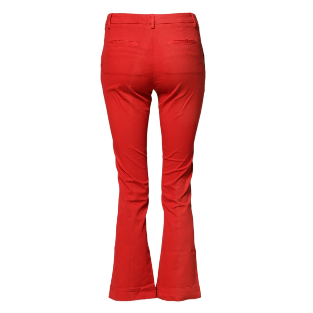 PT Torino Red Flared Mid Waist Chino Casual Trouser Pants - RIMODA