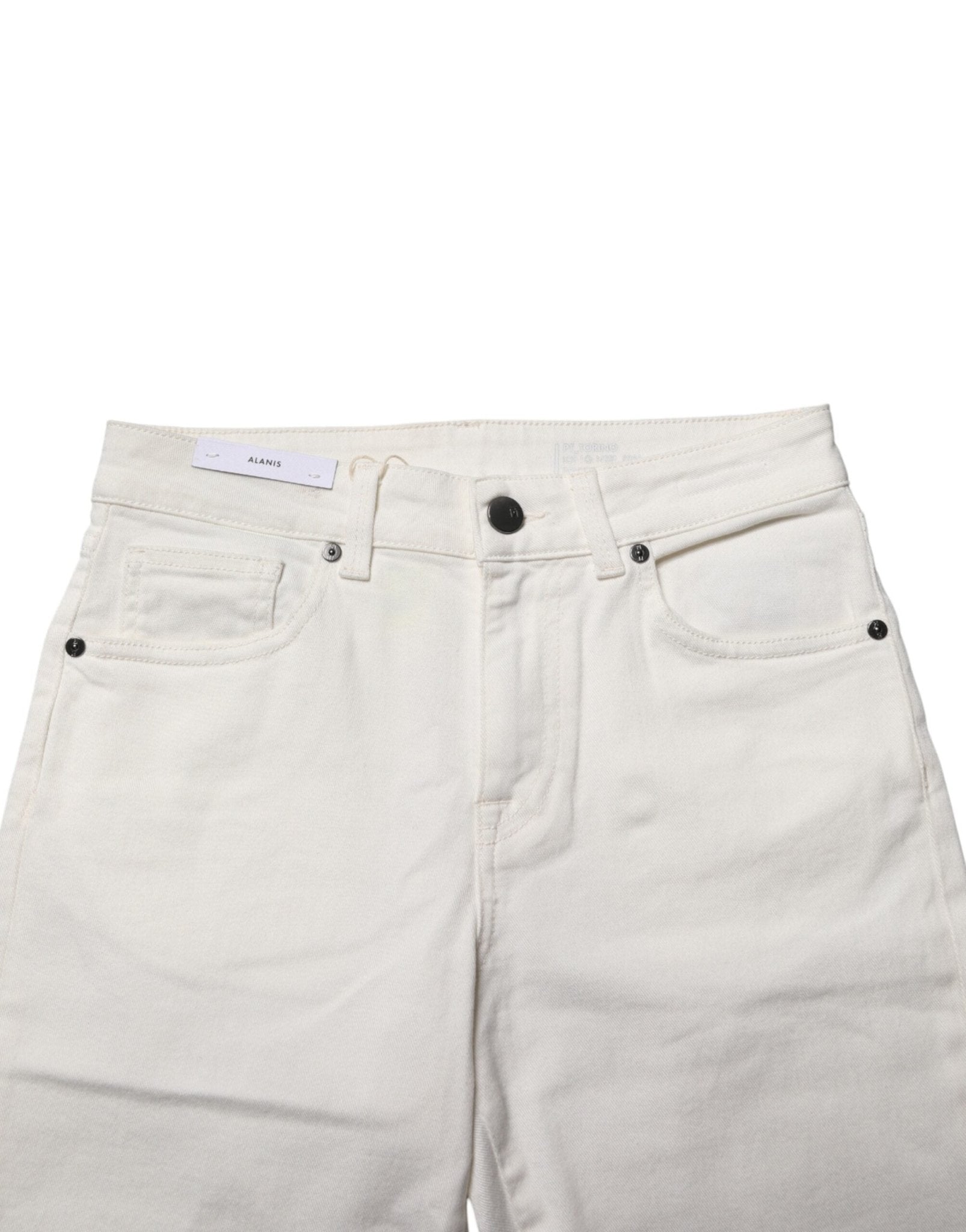 PT Torino White Cotton Mid Waist Skinny Denim Trouser Jeans - RIMODA