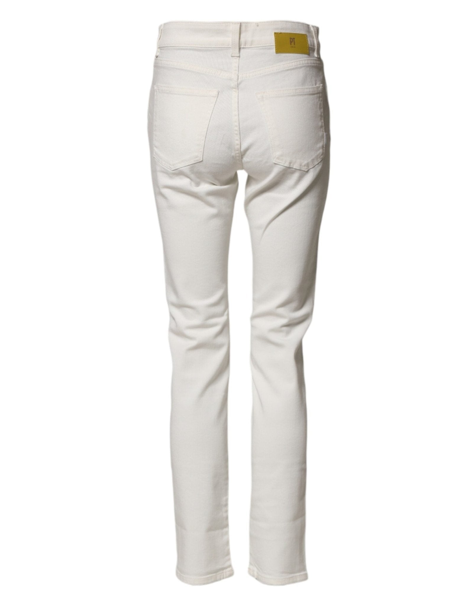 PT Torino White Cotton Mid Waist Skinny Denim Trouser Jeans - RIMODA