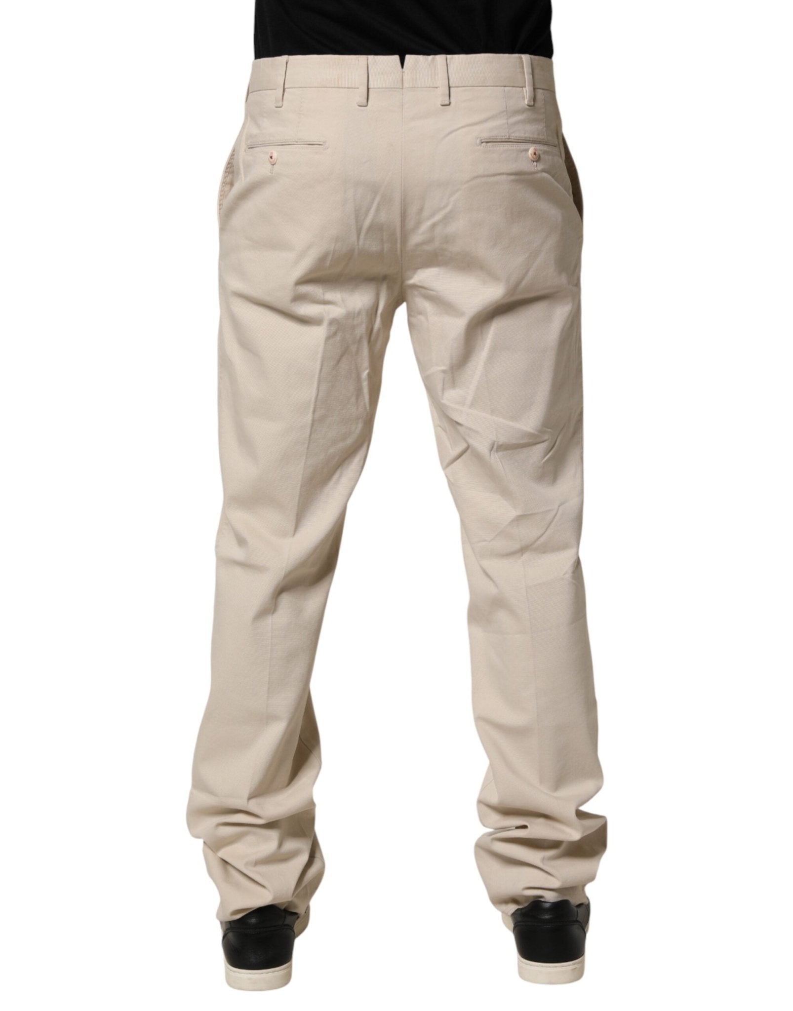 PT01 Beige Men Chino Mid Waist Straight Dress Trouser Pants - RIMODA