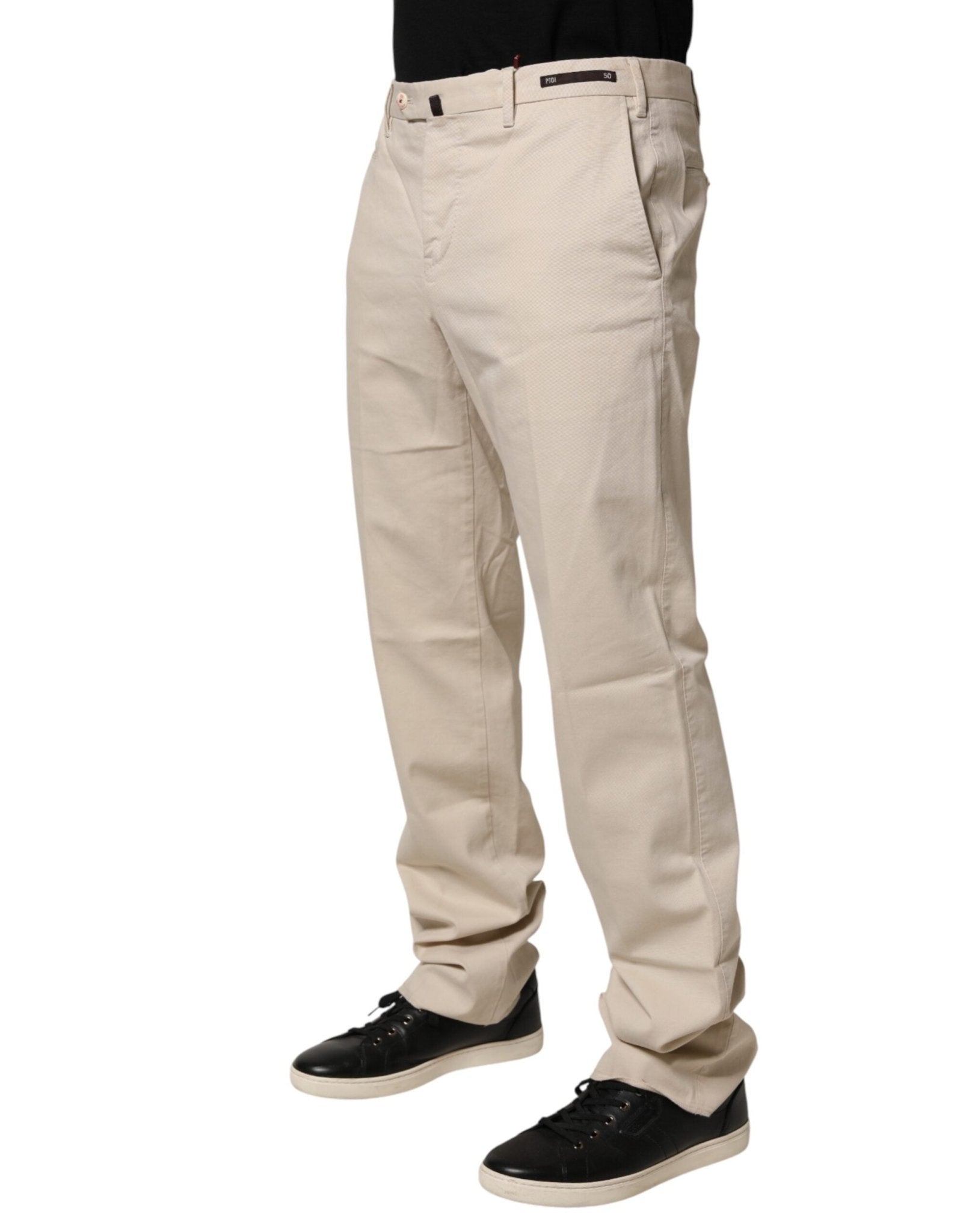 PT01 Beige Men Chino Mid Waist Straight Dress Trouser Pants - RIMODA