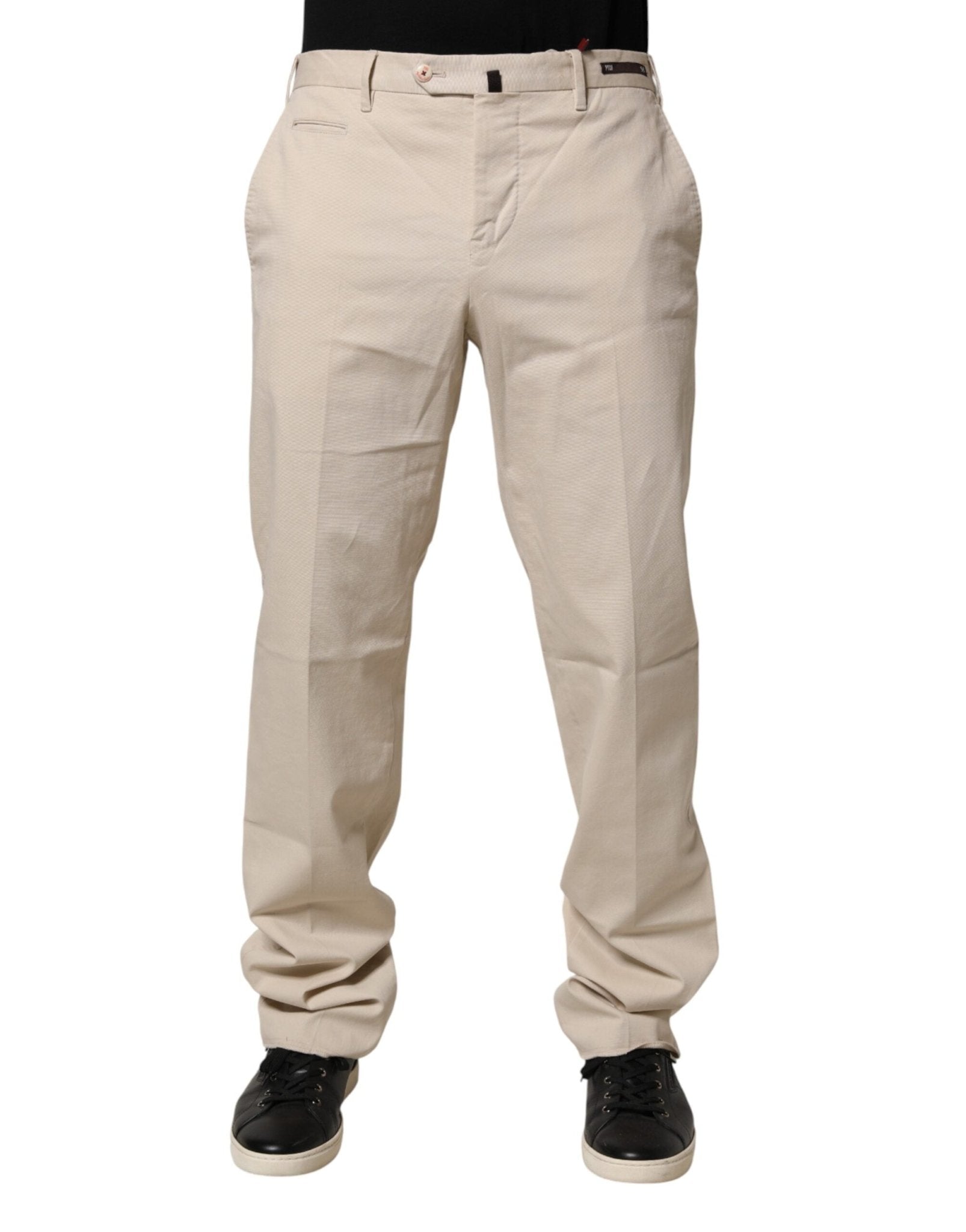 PT01 Beige Men Chino Mid Waist Straight Dress Trouser Pants - RIMODA