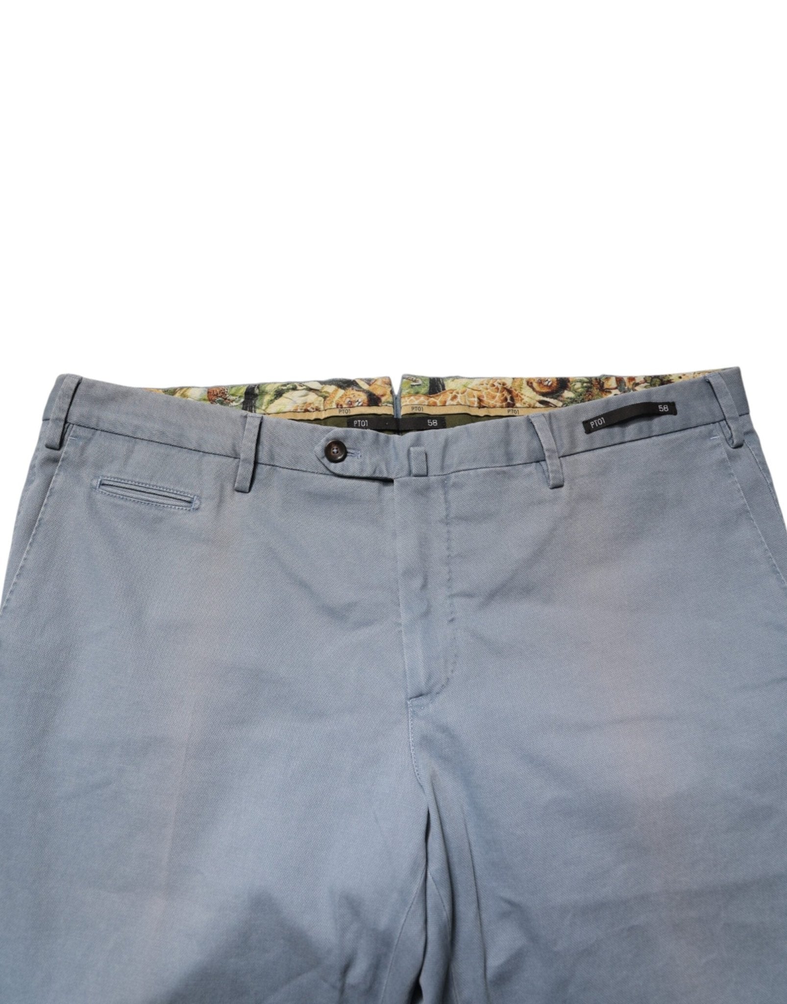 PT01 Blue Men Chino Mid Waist Tapered Fit Trouser Pants - RIMODA