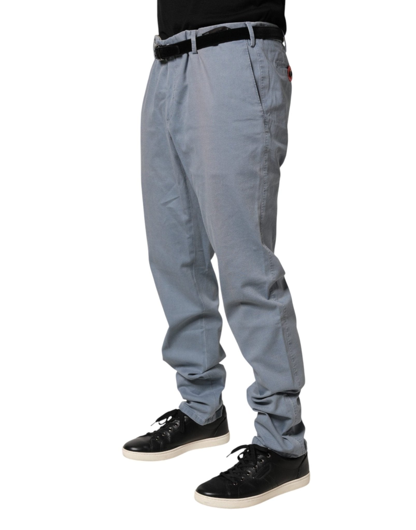 PT01 Blue Men Chino Mid Waist Tapered Fit Trouser Pants - RIMODA
