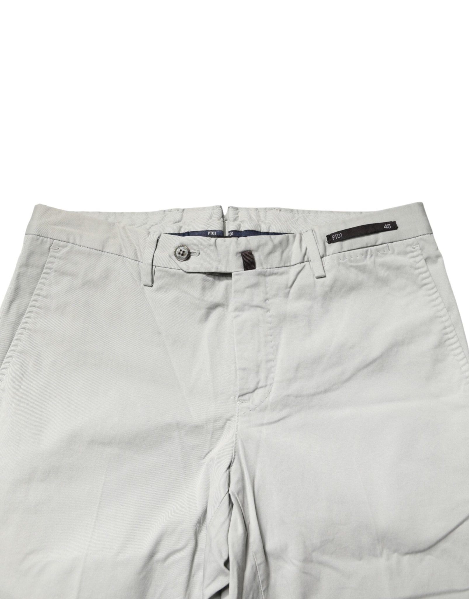 PT01 Light Gray Mid Waist Men Straight Chino Trouser Pants - RIMODA