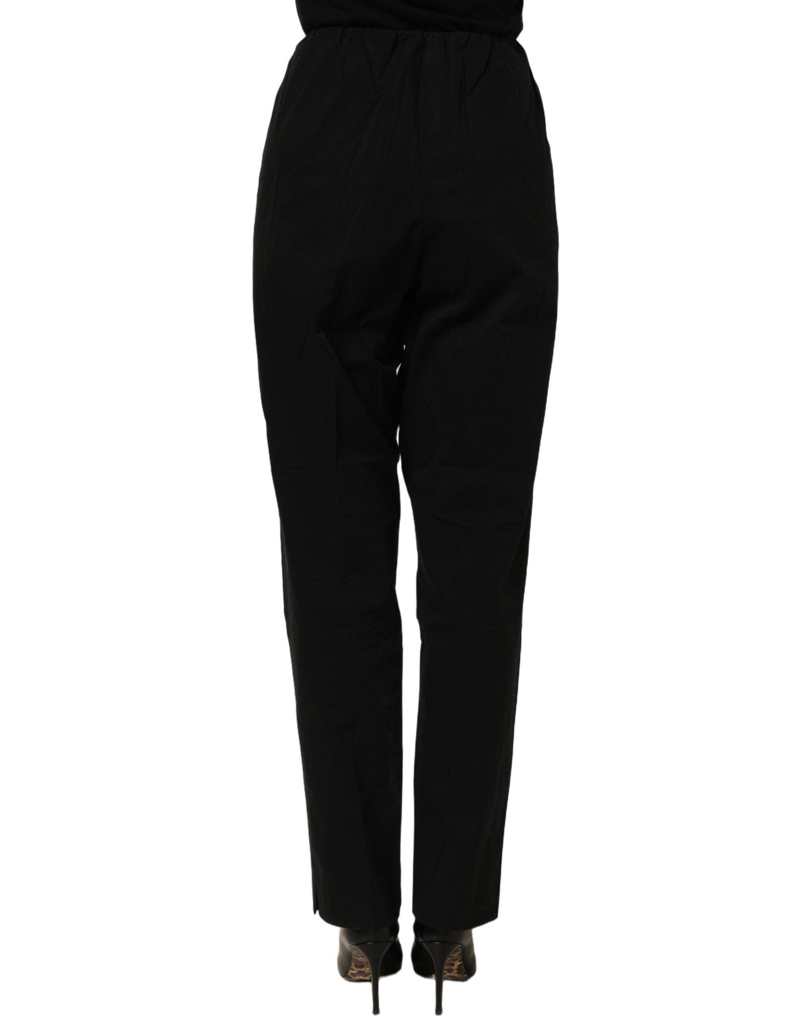 QL2 Black High-Waisted Straight Chino Women Trouser Pants - RIMODA